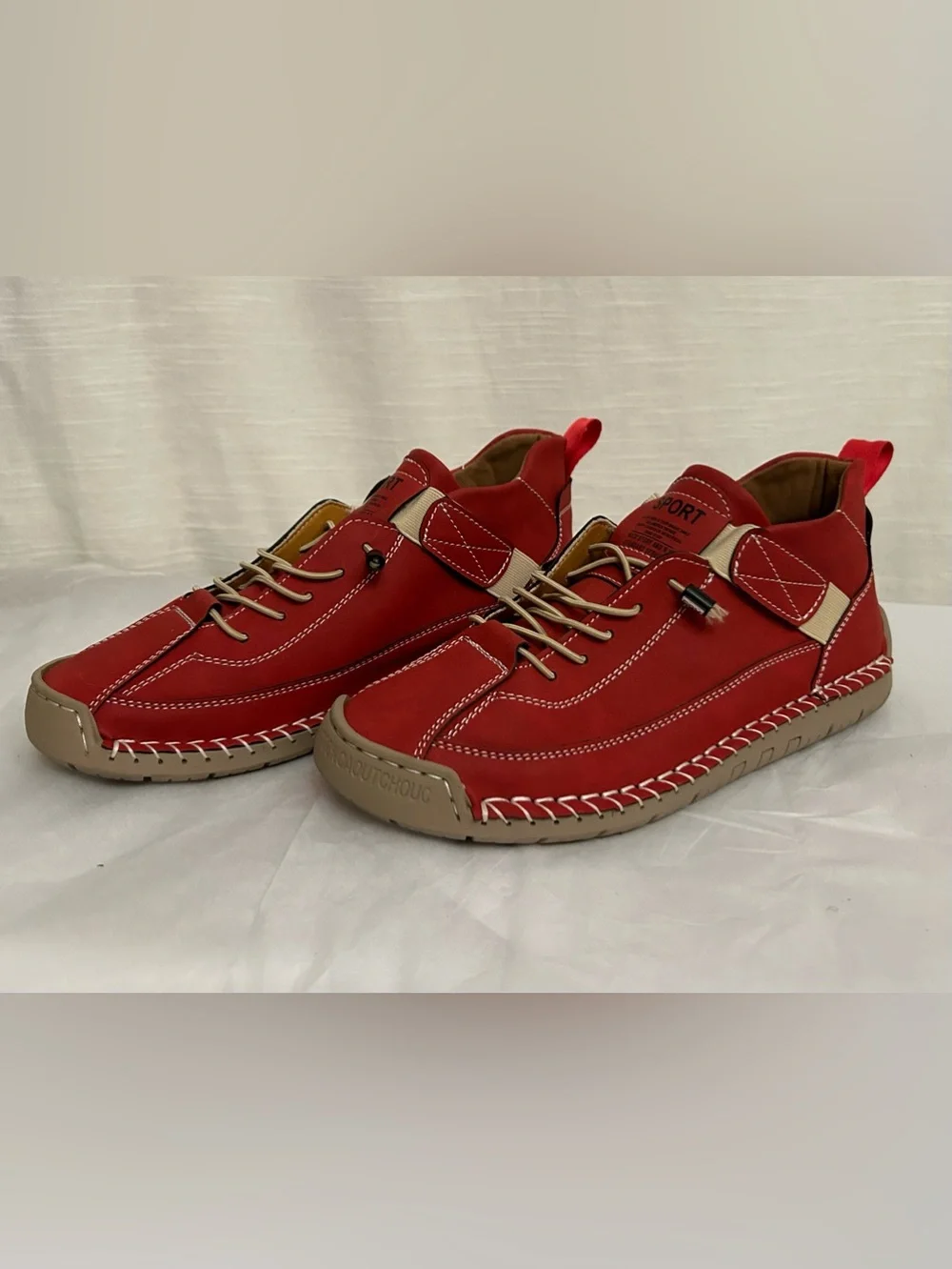 NWOT Retro Anti Slip‎ Workwear Women's Casual Red Leather Sport Sneakers